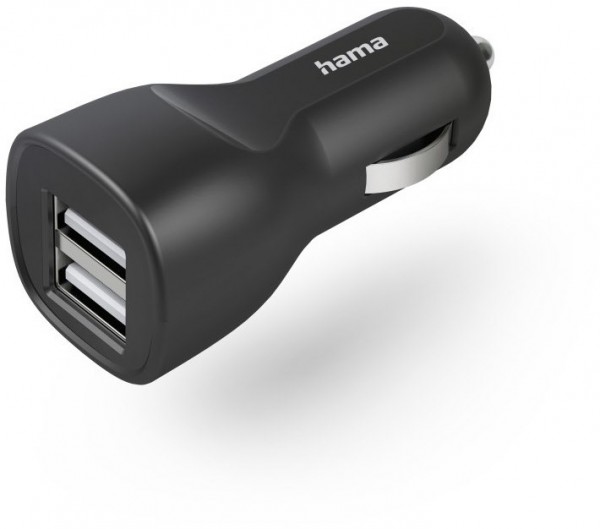 Auto-Ladegerät (12W) 2x USB-A-Buchse schwarz