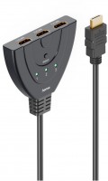 4K-HDMI-Umschalter 3x1 3x HDMI-Buchse>1x HDMI-Stecker schwarz