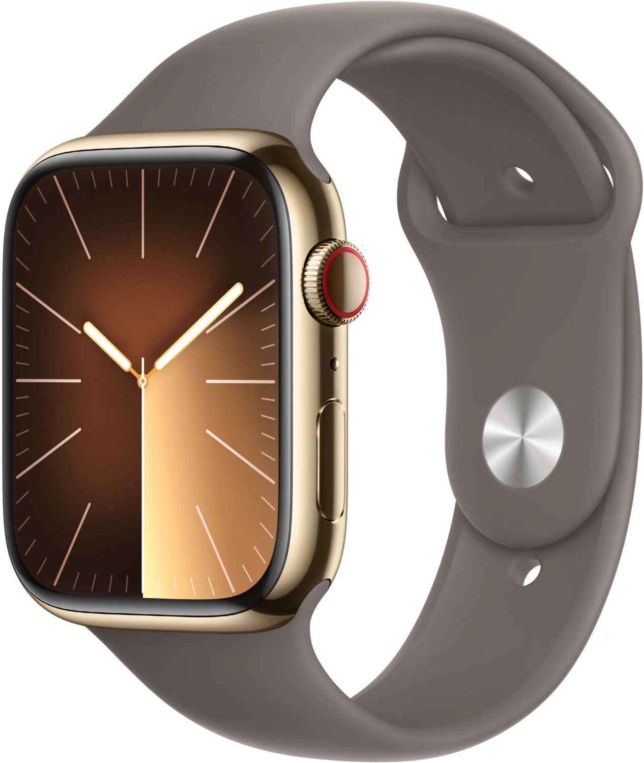 Image of Watch Series 9 (45mm) GPS+4G Smartwatch Edelstahl mit Sportarmband M/L gold/tonbraun