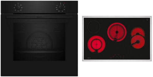 Image of BX18B Herdset bestehend aus B1DCA0AK0+T18SDH9L0 schwarz/edelstahl