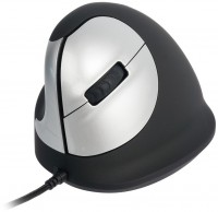 HE M schnurgebundene Maus für Linkshänder silber