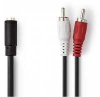 CAGB22255BK02 Klinkenkabel (0,2m) schwarz 2x Cinch-Stecker>3,5-mm-Buchse