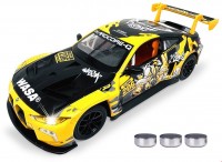 BMW M4 GT3 Diecast 1:24 Modellauto inkl. Knopfzellen gelb