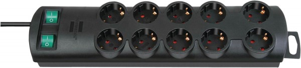 Steckdosenleiste 10-fach (2m) Primera-Line schwarz