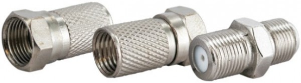 F-Stecker 3-er Set (7mm) silber