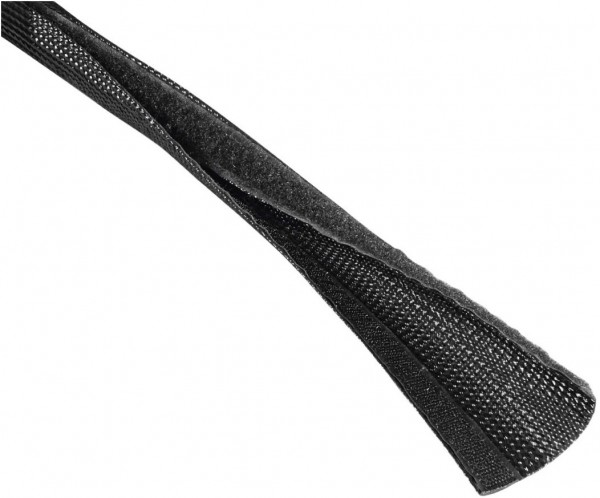 Flexibler Gewebe-Kabelschlauch 20-40mm (1,8m) schwarz