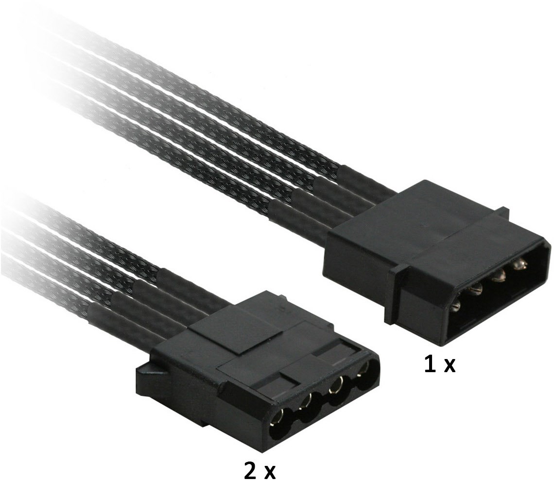 4-Pin Y-Kabel Single (0,2m) schwarz
