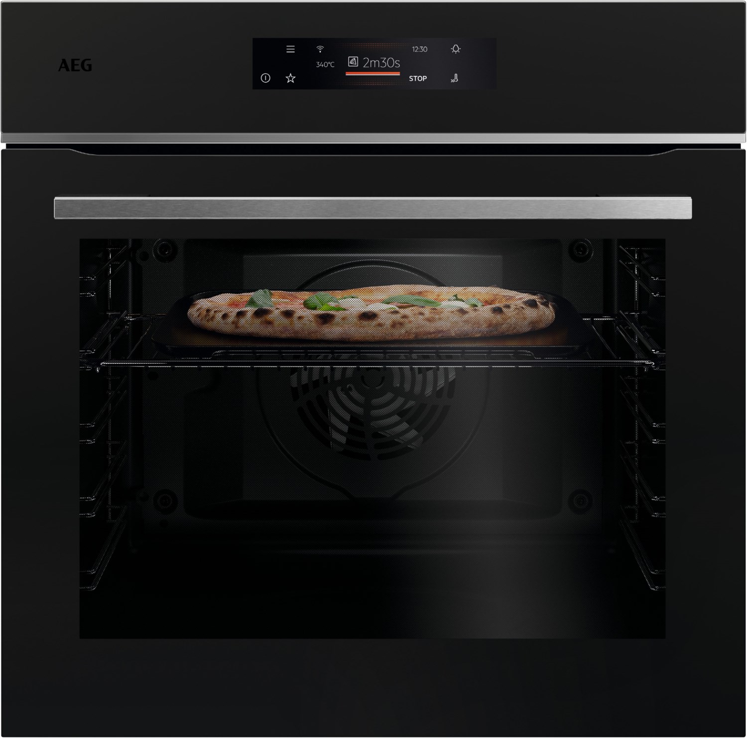 TX7PB63FST Einbaubackofen matt schwarz, 72 l, Pizza-Stufe, Dörren, schnelles Vorheizen, Heißluftgrill, Hefeteig-Gärstufe, Brotback-Stufe, WLAN