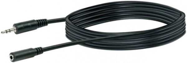 Klinken-Verlängerungskabel (5m) Stecker (3,5 mm) > Buchse (3,5 mm) schwarz