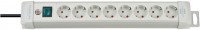 Premium-Line Steckdosenleiste 8-fach (3m) mit Schalter grau