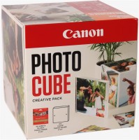 Photo Cube und Frame Creative Pack inkl. PP-201 Fotopapier Plus Glossy II 13 x 13 cm (40 Blatt) weiß/orange