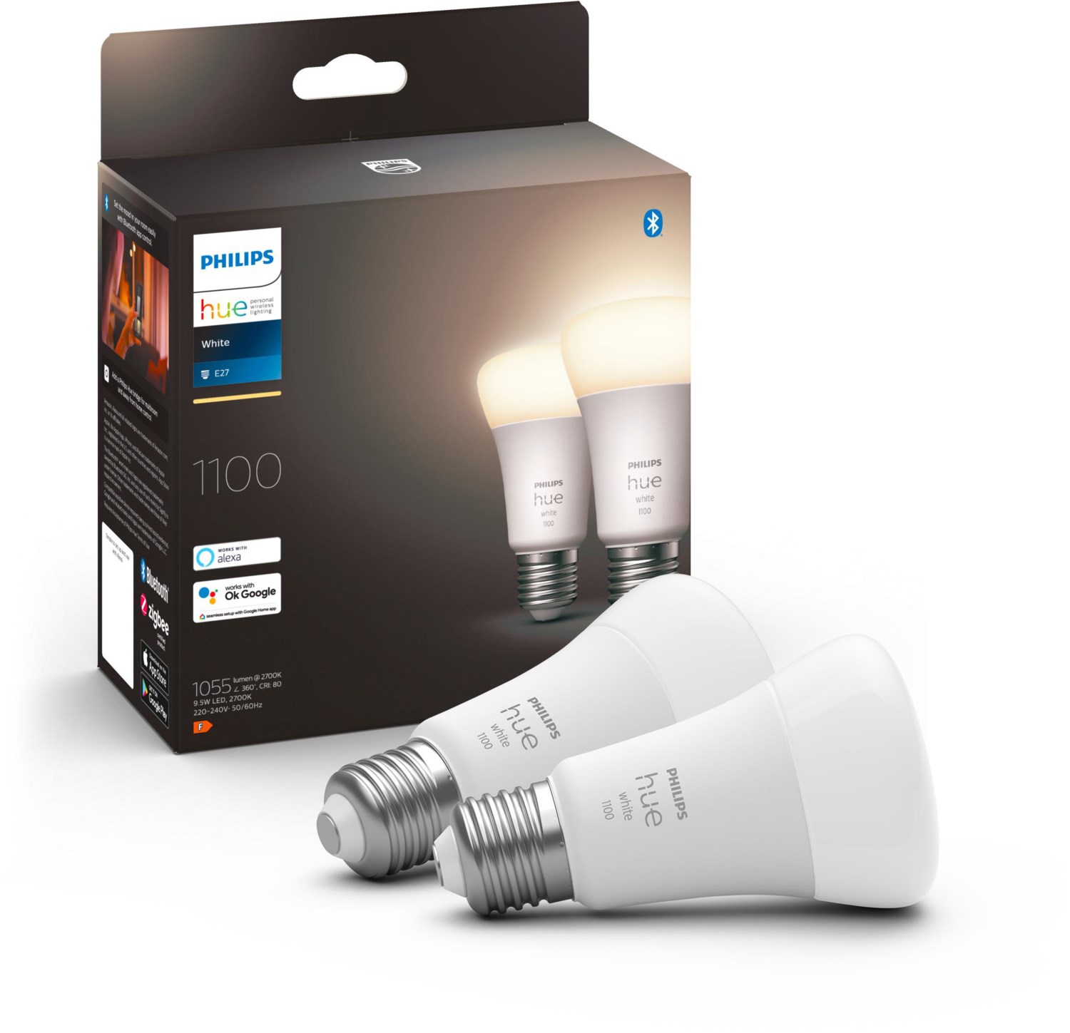 Hue W&C Amb. 9W A60 E27 3er Pack LED-Leuchtmittel