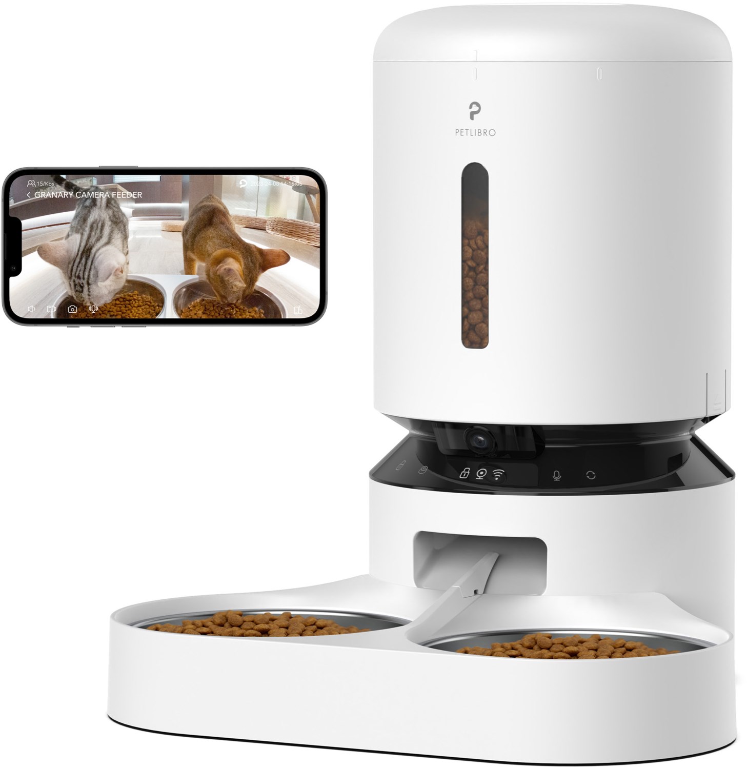 Granary Dual (5l) Automatischer Futterspender mit Kamera schwarz