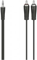 Stereo Audio-Kabel (1,5m) 3,5-mm-Klinken-St.>2 Cinch-St. schwarz