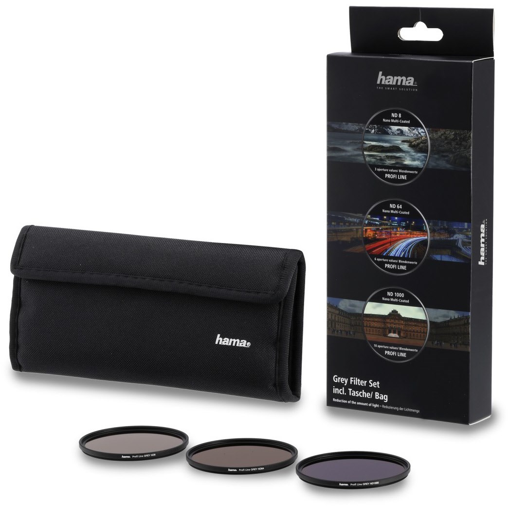 Graufilter-Set ND8/ND64/ND1000 77mm mit Filtertasche