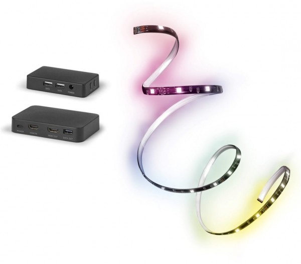 Smarte Synch Box FLEX mit LED-Streifen schwarz