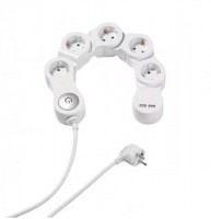 5fach Steckdosenleiste (1,4m) 2x USB