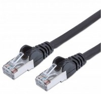 Patchkabel mit Cat7-Rohkabel S/FTP schwarz (0,5m)