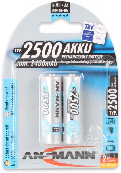 maxE Mignon 1,2V 2500mAh NiMH Akku silber