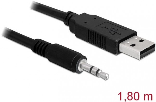 USB 2.0 St. > Seriell-TTL 3,5mm Kl. Konverter 5V (1,8m) schwarz
