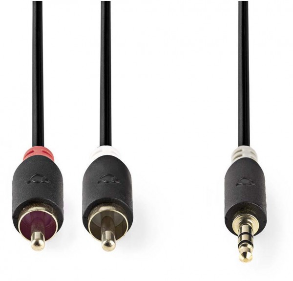 CABW22200AT20 Klinkenkabel (2m) anthrazit 3,5-mm-Stecker>2x Cinch-Stecker