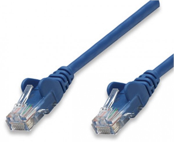 Patchkabel RJ45 U/UTP Cat5e (0,5 m) blau Hebelschutz