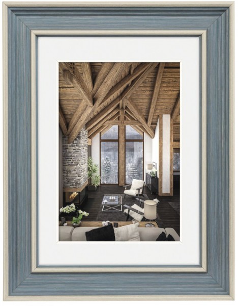 Kunststoffrahmen Rustic 13x18cm grau/blau