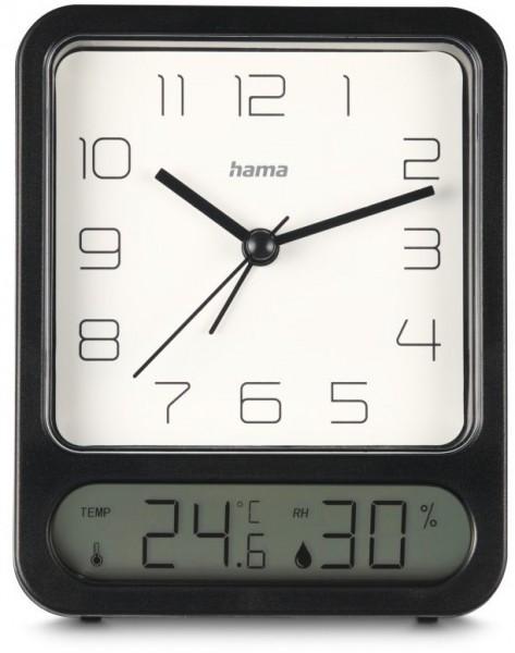 Pag Wecker mit Thermometer/Hygrometer schwarz