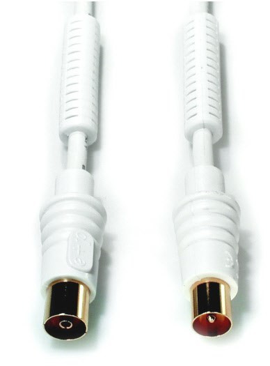 AB 210 G (10m) Antennenkabel weiß/vergoldet