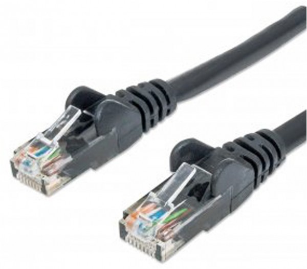 Patchkabel RJ45 U/UTP Cat6 (3 m) schwarz Hebelschutz