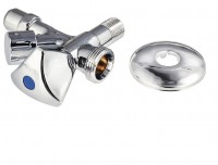 Eckventil mit Maschinenanschluss silber