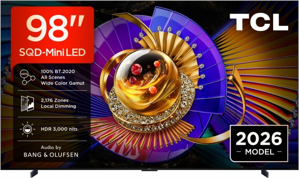 98C79L 248 cm (98") Premium SQD-Mini LED TV, 4K Ultra HD, Smart-TV, 120 Hz, DVB-T2/DVB-C/DVB-S2, Sprachsteuerung