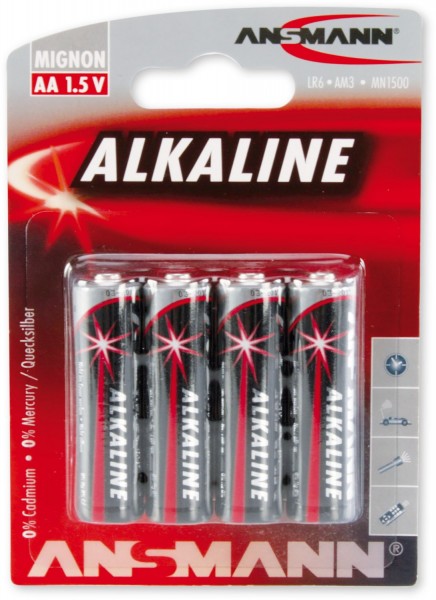 Alkaline Red 4er Pack Batterie schwarz