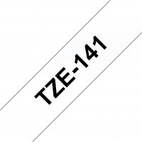 TZE-141 Schriftband lamin. (18mm) schwarz/transparent