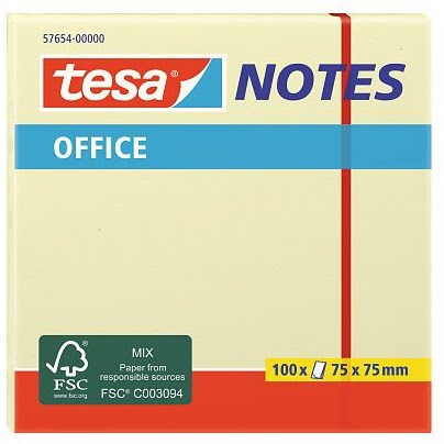 Office Notes 100 Blatt 75x75mm gelb