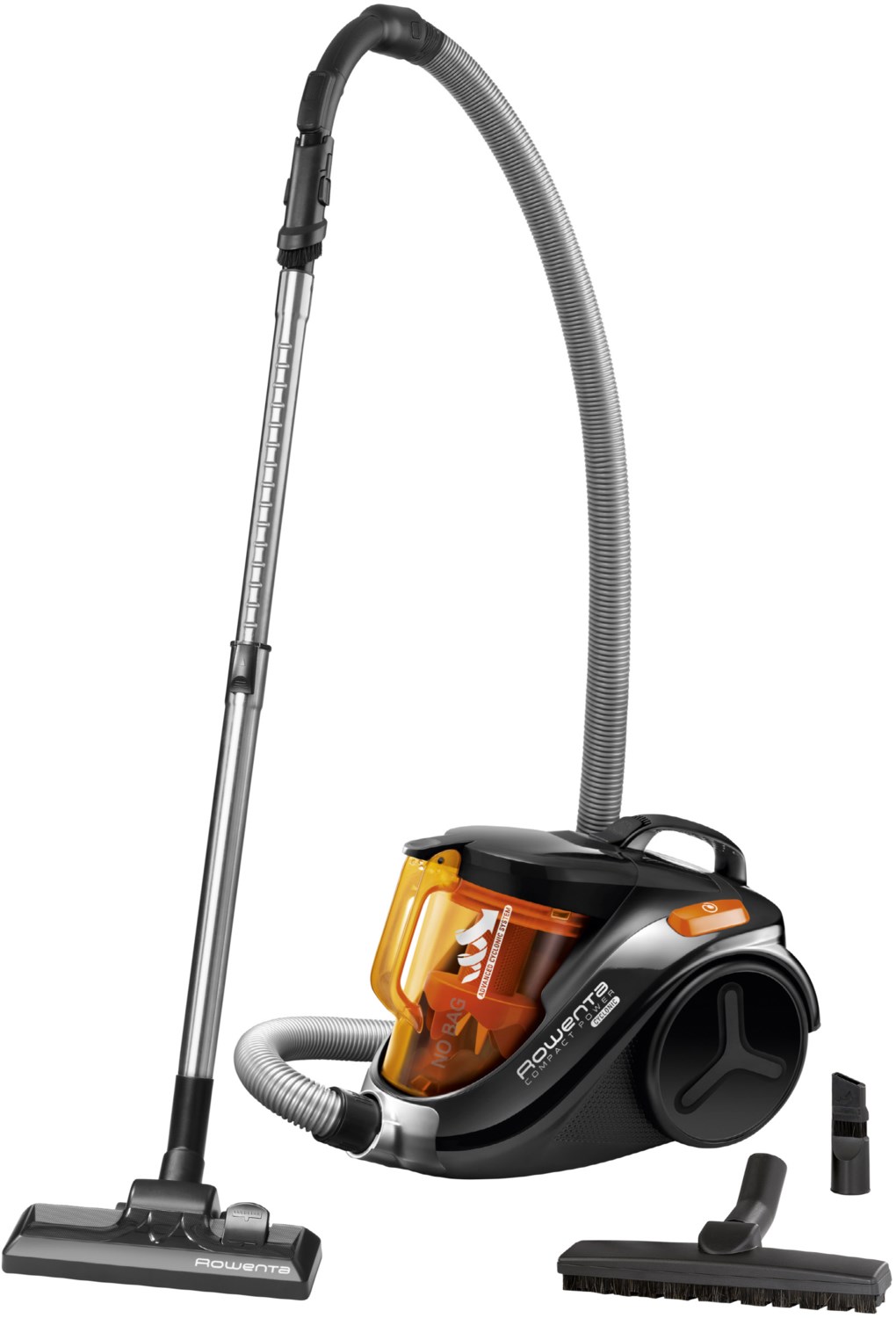 RO3753 Compact Power Cyclonic Bodenstaubsauger schwarz/orange