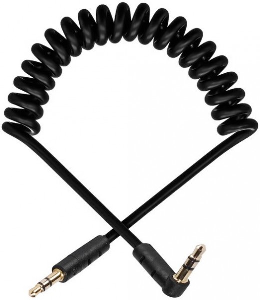 Spiralkabel (0,75m) 3,5mm Stecker 3,5mm Stecker 90°