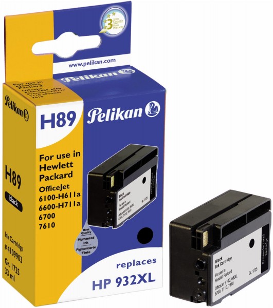 H89 Tintenpatrone ersetzt HP CN053AE schwarz
