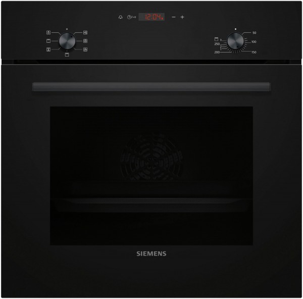 HB013FBB1 Einbaubackofen schwarz, 66 l, schnelles Vorheizen, 59,4 cm breit, A, iQ100