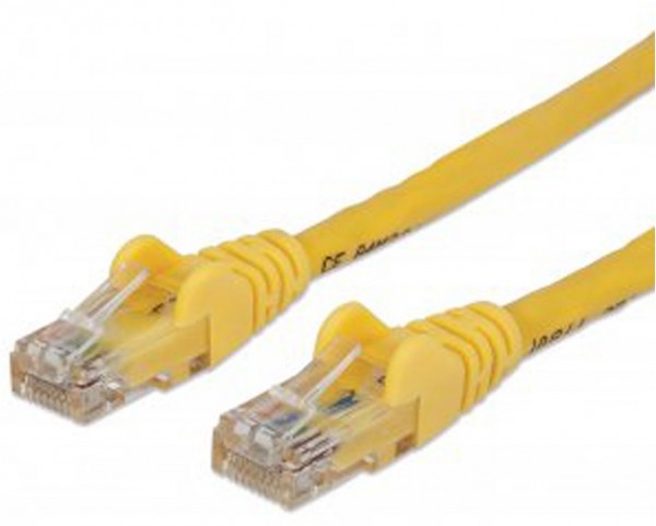 Patchkabel RJ45 U/UTP Cat6 (5 m) gelb Hebelschutz