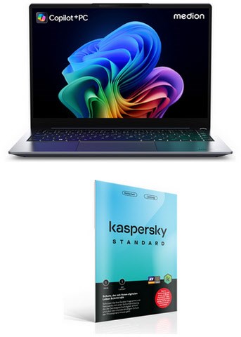 SPRCHRGD 14 S1 (MD62695) 35,56 cm (14") Notebook inkl. Standard ENV (Attach), 16 GB RAM, 512 GB SSD, Qualcomm Snapdragon X Plus, Windows 11