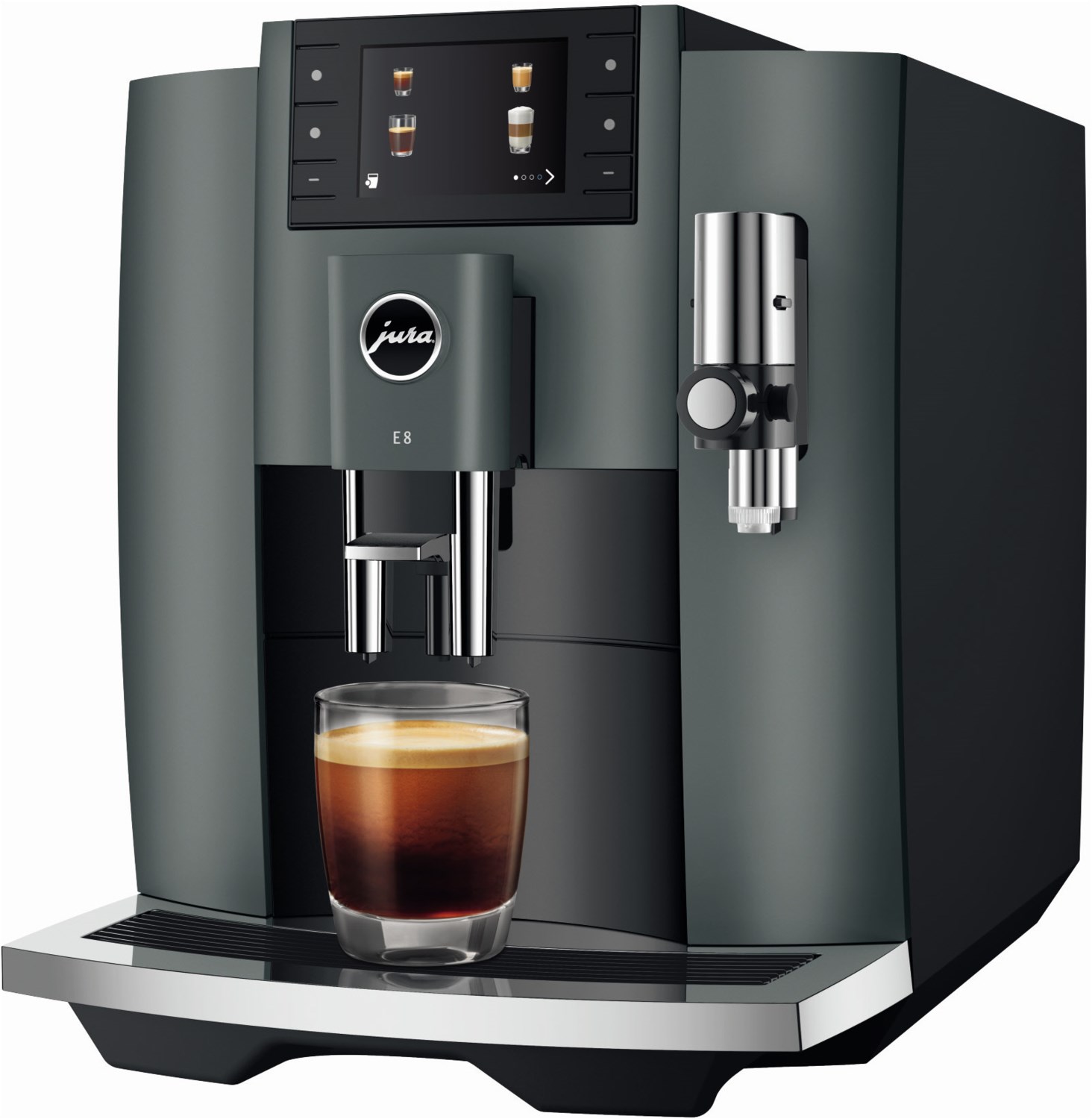 E8 Kaffee-Vollautomat Night Inox (ECS), 15 bar, 1,9 l, Apps ladbar