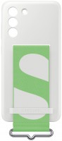 Silicone Cover mit Strap für Galaxy S21 FE 5G weiß