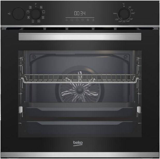 Image of b300 BBIS13300X Einbaubackofen schwarz/edelstahl, 72 l, 59,4 cm breit, A