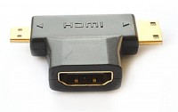 HDMI 87 HDMI-Kombiadapter Kupplung Typ-A > Stecker Typ-C/D
