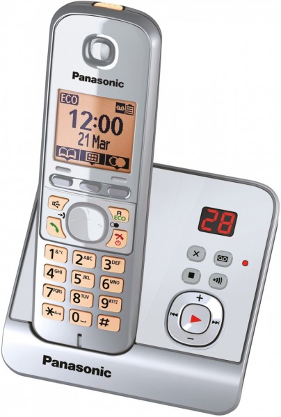 Panasonic Kx Tg 6721 Gs Schnurlostelefon Mit Anrufbeantworter Silber Euronics