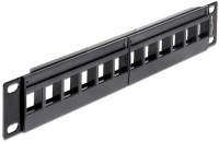 10" Keystone Patchpanel 12 Port schwarz