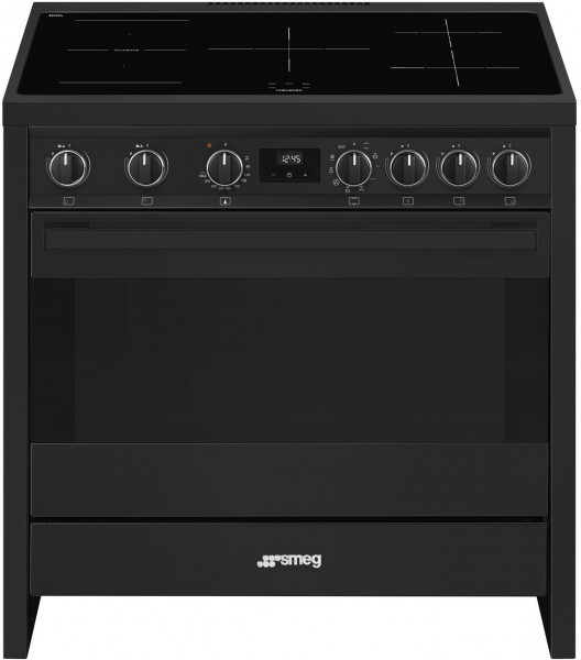 B95IMAN9 Stand-Elektroherd mit Induktionsfeld anthrazit, 115 l, 90 cm breit, A, 5 Kochzonen
