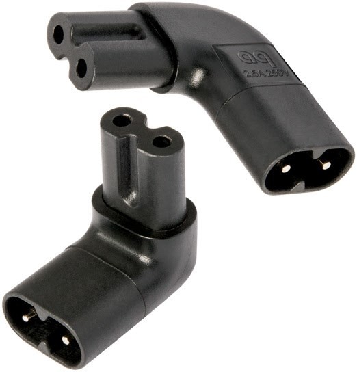 IEC C7 90° Adapter Kit schwarz