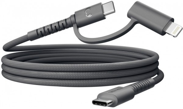FlexWave USB-C>-C/Lightning-Kabel (2m) strom grey